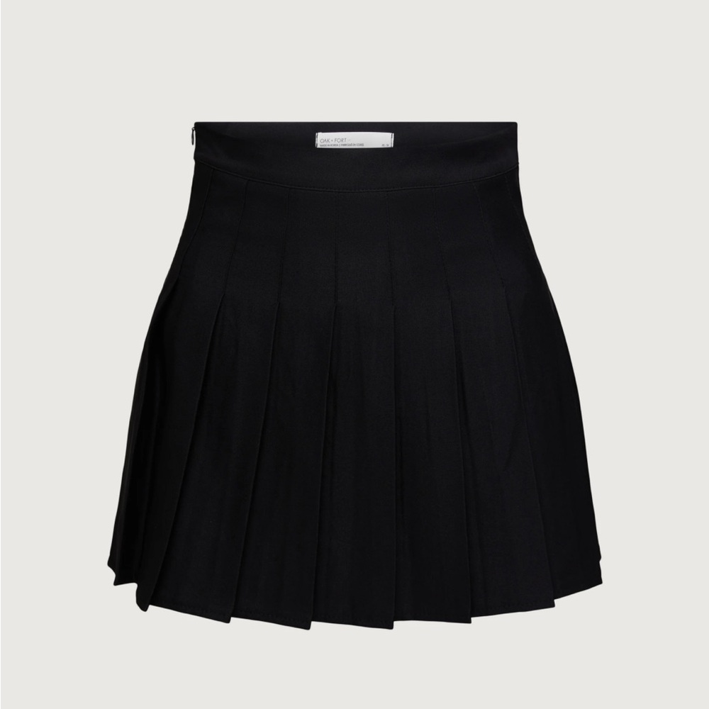 OAK + FORT Black Pleated Mini Skirt - Picture 1 of 7